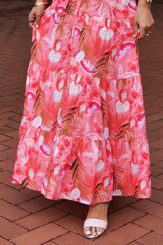 Pink Paradise Maxi Shirt Dress
